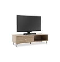 Mueble de TV con Puerta Deslizante en Color Cambria 120.5x41x33 cm - Moderno y Funcional para Salón y Sala de Estar